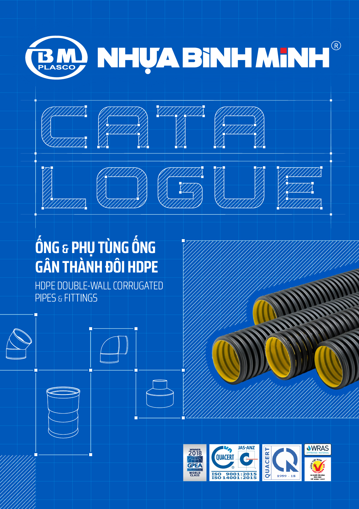 Ống và phụ tùng ống gân thành đôi HDPE