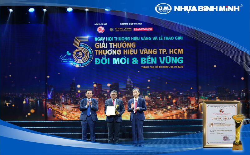 Nhựa Bình Minh khẳng định vị thế với giải thưởng “Thương hiệu Vàng TP.HCM”