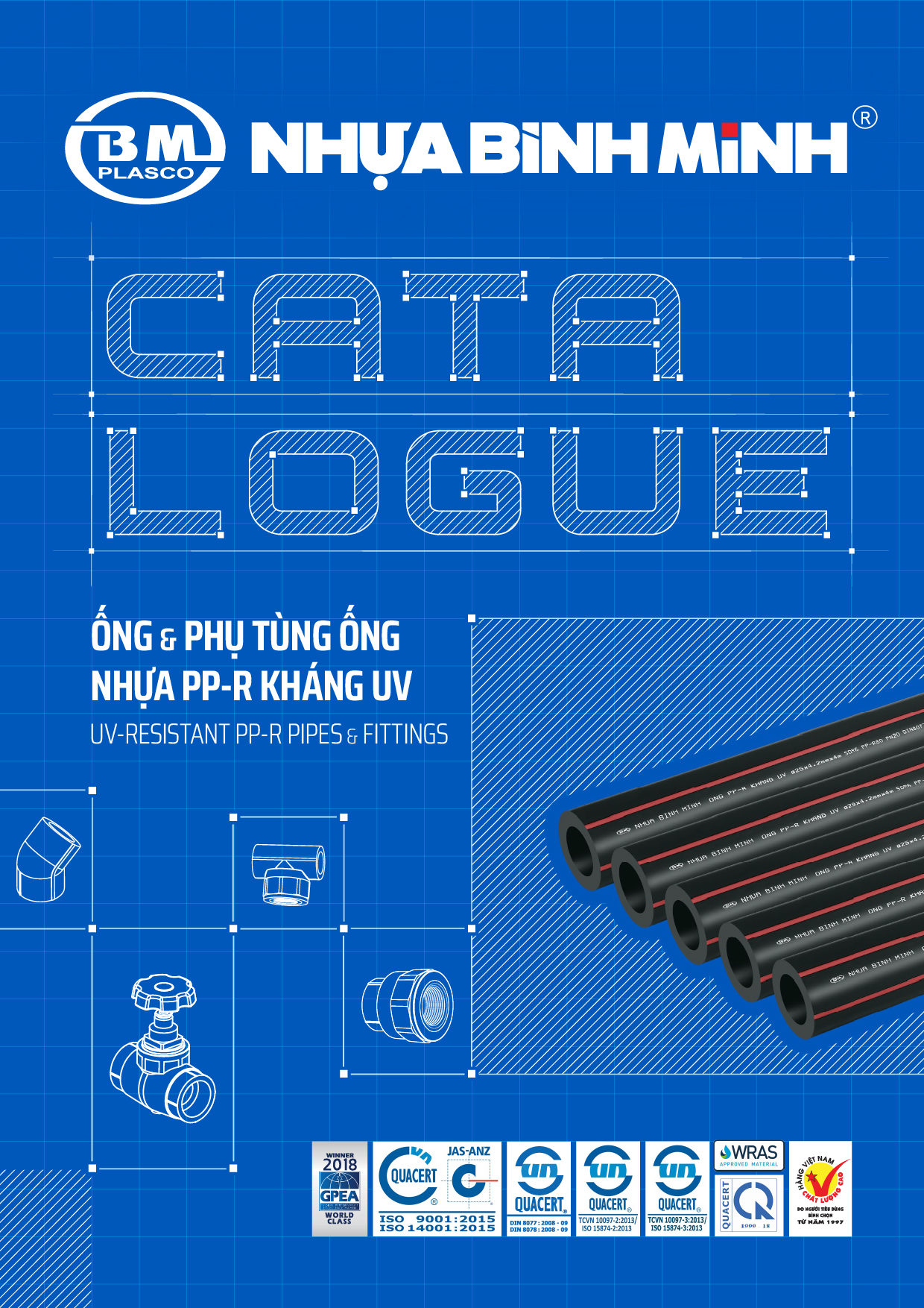 Ống và phụ tùng ống nhựa PP-R kháng UV