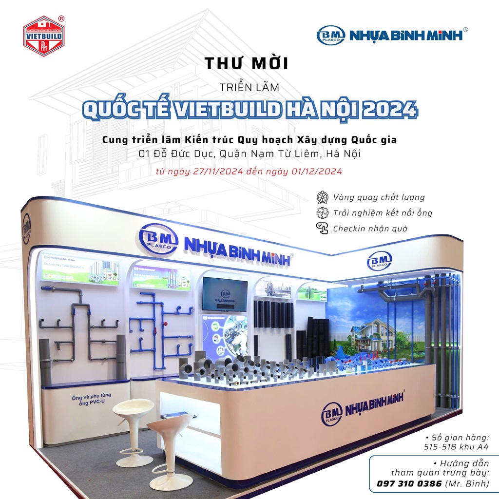 GIAN HÀNG CHẤT LƯỢNG CỦA NHỰA BÌNH MINH TẠI TRIỂN LÃM QUỐC TẾ VIETBUILD HÀ NỘI 2024