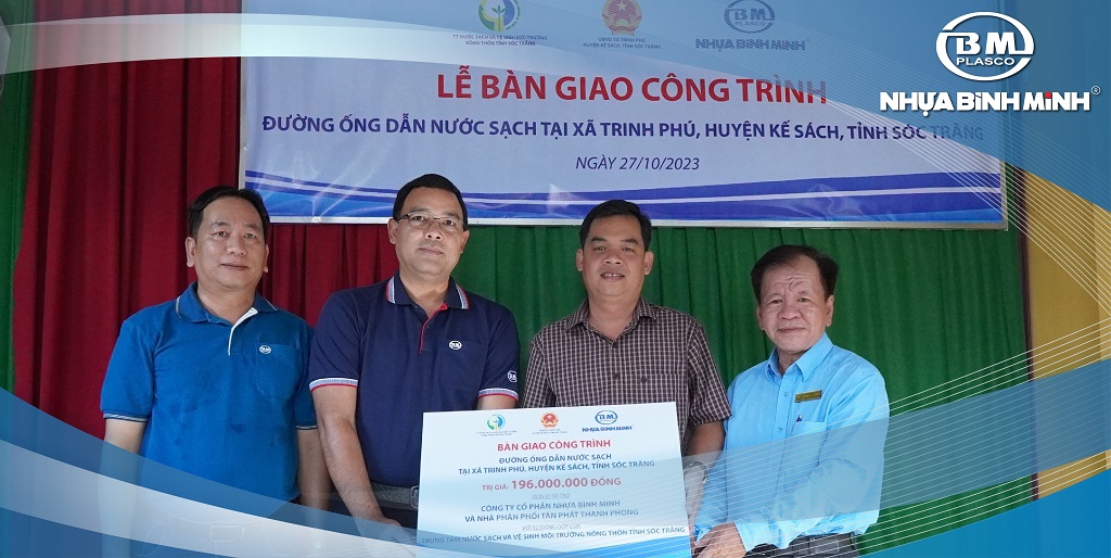 Nhựa Bình Minh tài trợ đường ống dẫn nước sạch tại ấp 10, xã Trinh Phú, huyện Kế Sách, tỉnh Sóc Trăng