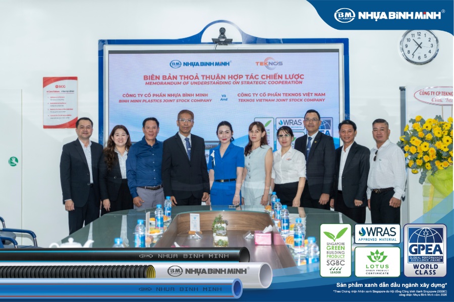 NHỰA BÌNH MINH VÀ TEKNOS CÙNG THÚC ĐẨY GIẢI PHÁP XANH TRONG LĨNH VỰC XÂY DỰNG
