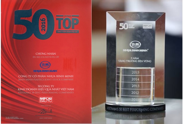 50 công ty kinh doanh hiệu quả nhất Việt Nam” (Top 50) năm 2016