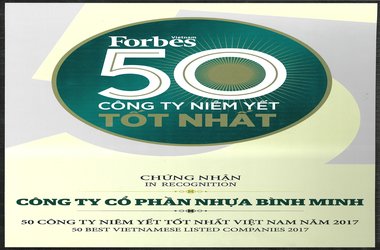 Nhựa Bình Minh được xếp hạng trong danh sách 50 Công ty niêm yết tốt nhất