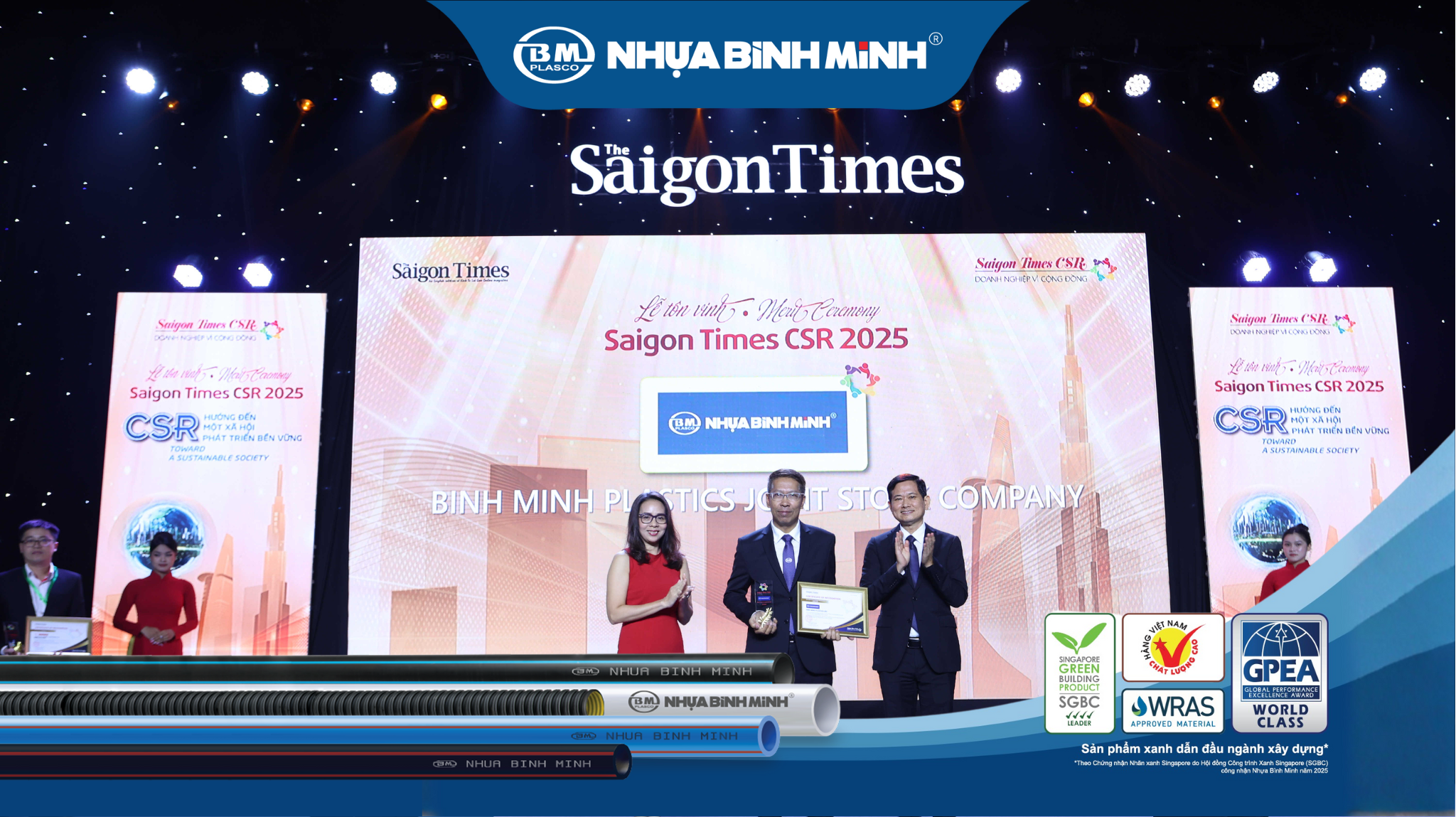 Nhựa Bình Minh 4 năm liên tiếp chinh phục giải thưởng Saigon Times CSR