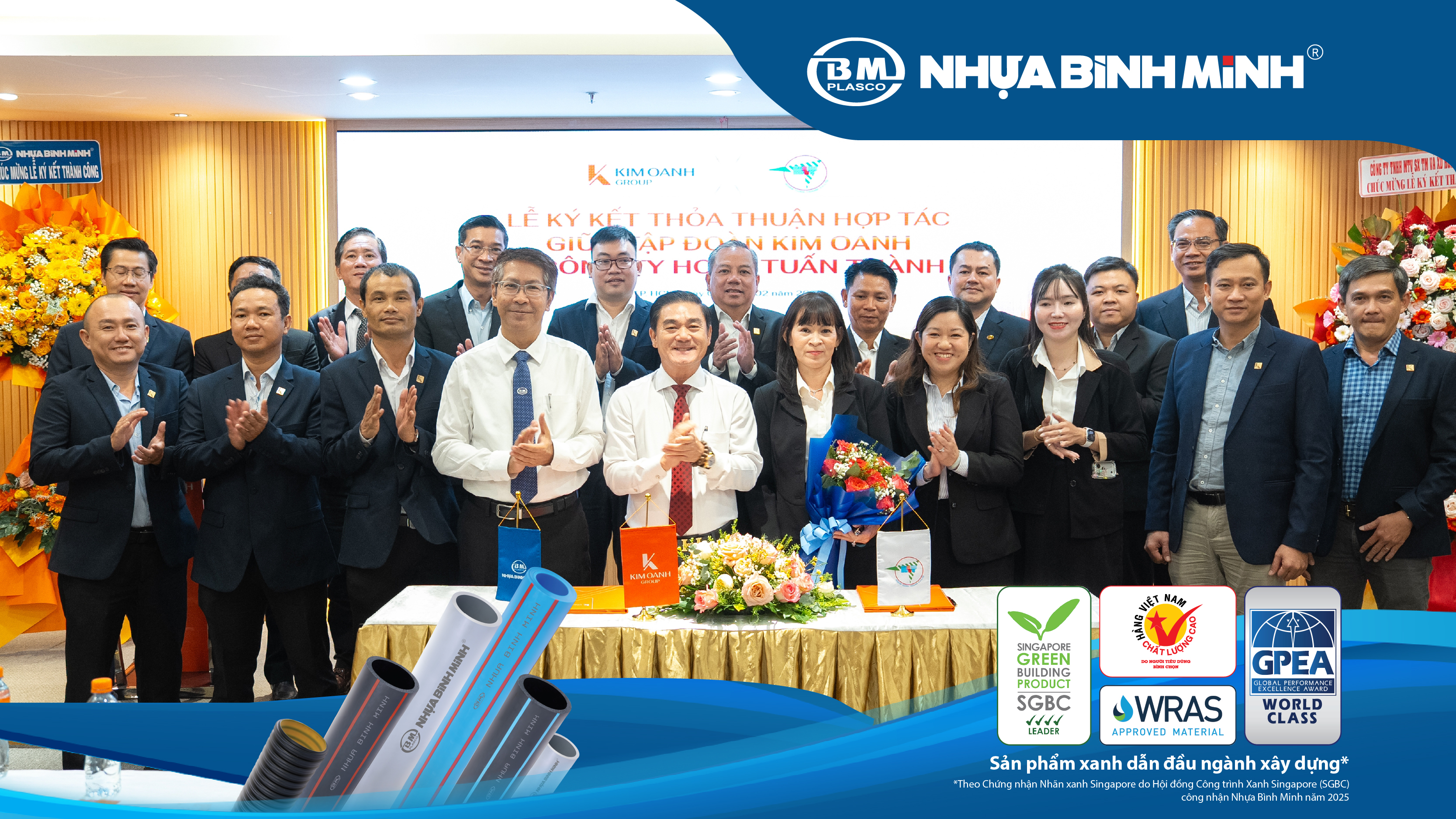 Nhựa Bình Minh ký kết hợp tác với Kim Oanh Group, cung cấp ống nhựa chất lượng cao cho các dự án bất động sản