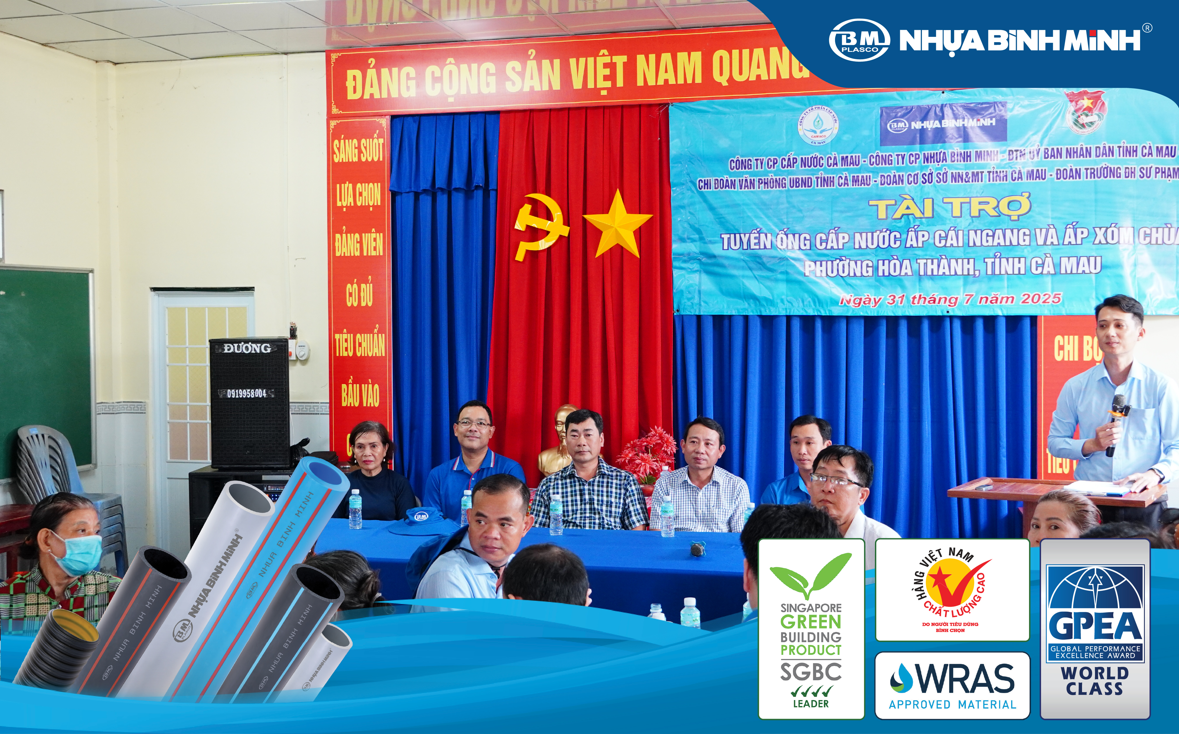 Nhựa Bình Minh khánh thành công trình dẫn nước sạch, mang nguồn sống mới đến Cà Mau