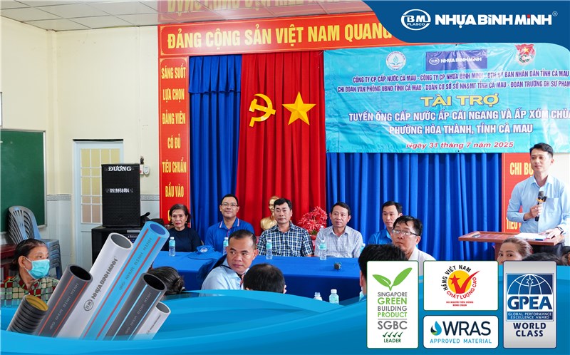 Nhựa Bình Minh khánh thành công trình dẫn nước sạch, mang nguồn sống mới đến Cà Mau