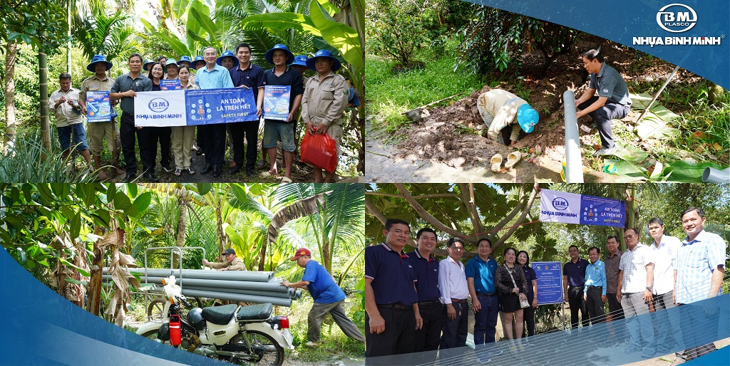 Nhựa Bình Minh tài trợ đường ống dẫn nước sạch tại ấp 10, xã Trinh Phú, huyện Kế Sách, tỉnh Sóc Trăng