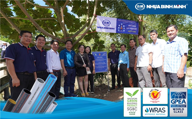 Nhựa Bình Minh tài trợ đường ống dẫn nước sạch tại ấp 10, xã Trinh Phú, huyện Kế Sách, tỉnh Sóc Trăng
