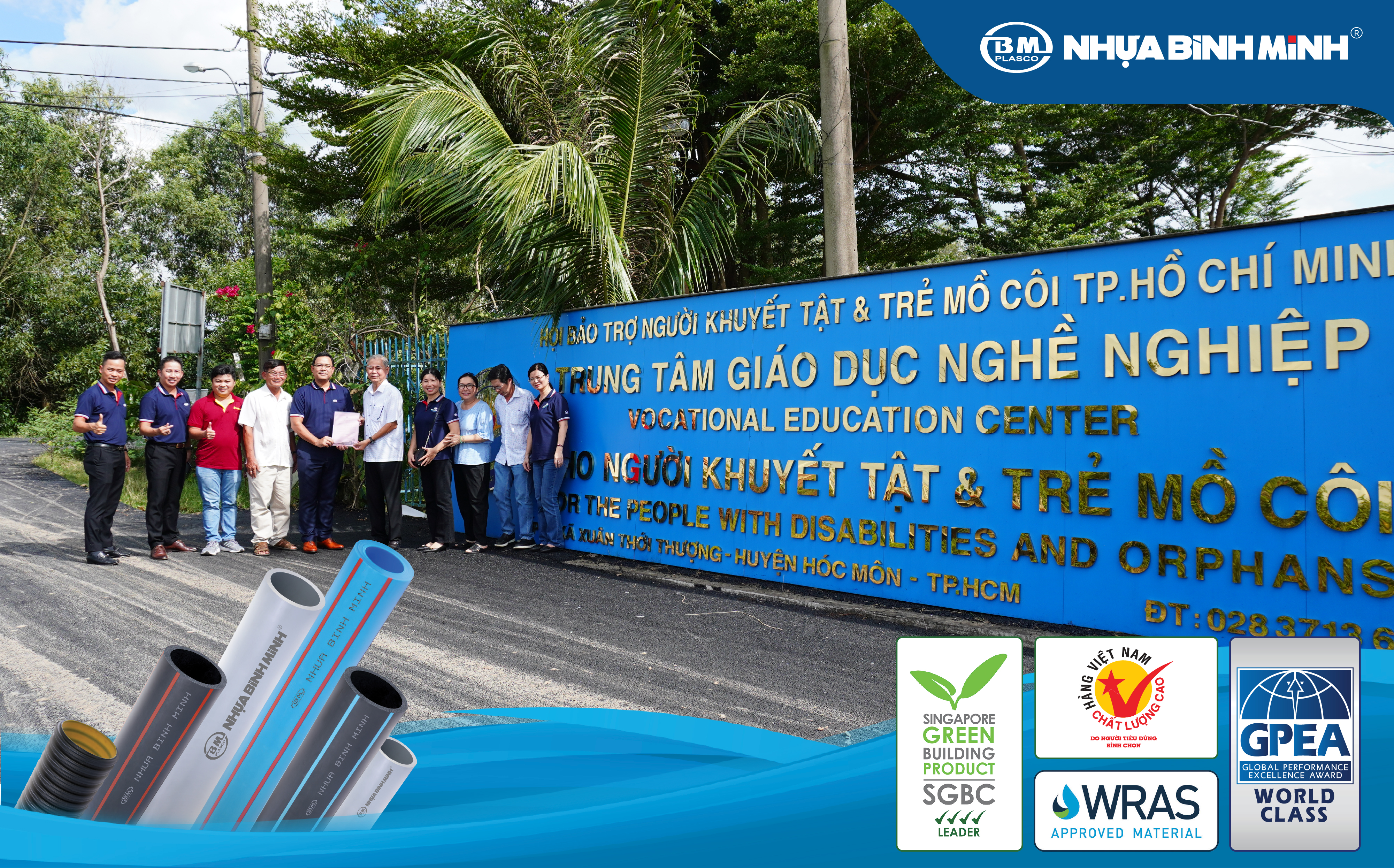 Binh Minh Plastics visits and presents gifts to the Vocational Education Center for Persons with Disabilities and Orphans on the occasion of Mid-Autumn Festival 2023