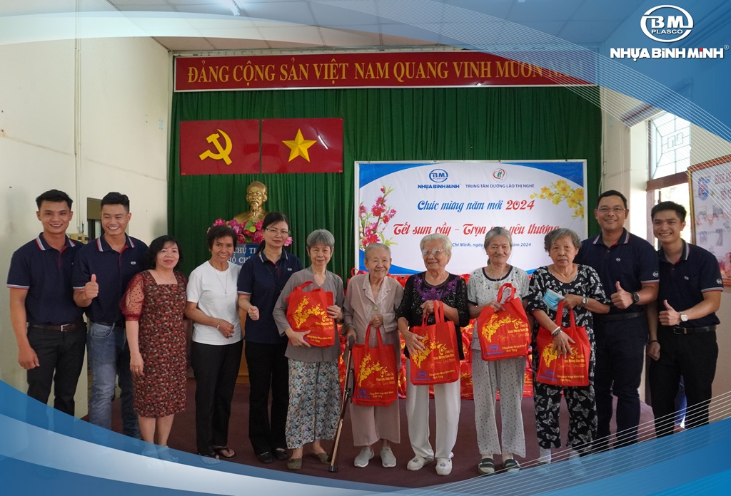 Nhựa Bình Minh thăm hỏi, chúc tết Trung tâm Dưỡng lão Thị Nghè