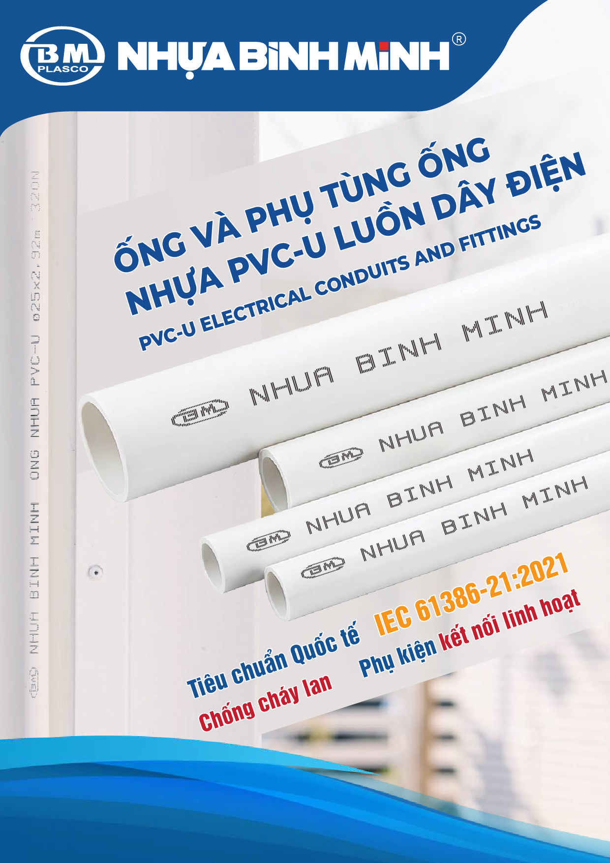Ống và phụ tùng ống nhựa PVC-U luồn dây điện