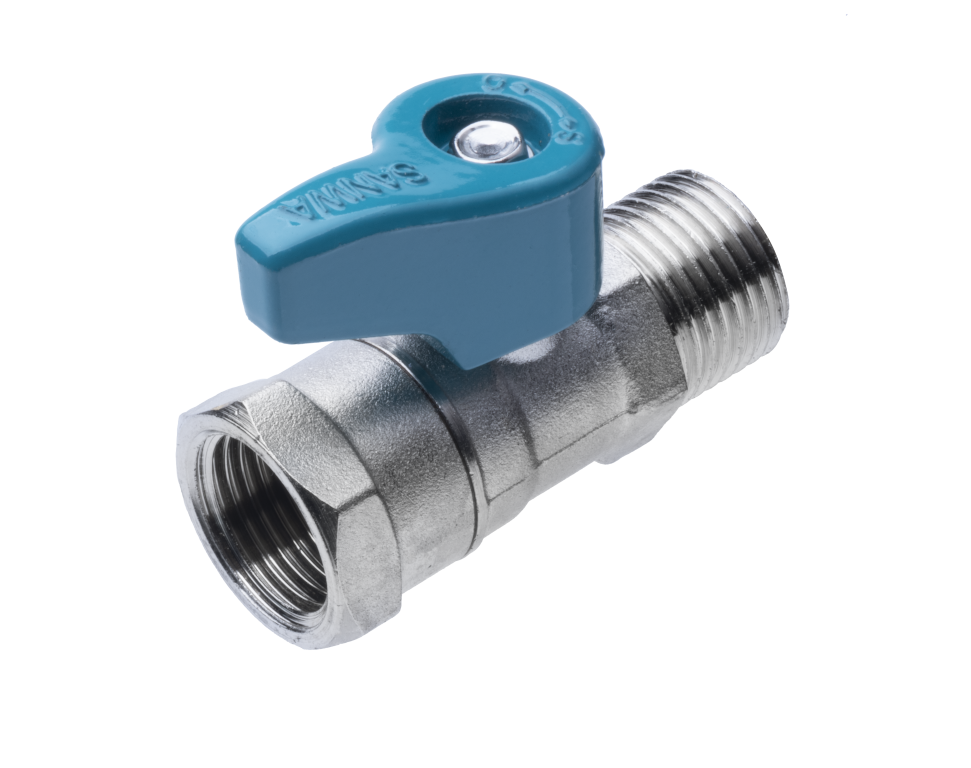 Van gạt ren trong - ren ngoài thau dn1/2x1/2 PN16 tay gạt xanh _ Brass male - female threaded ball valve dn1/2x1/2 PN16 blue handle