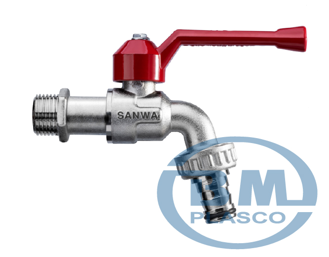 Vòi gạt đầu dài thau dn3/4 PN16 tay gạt đỏ